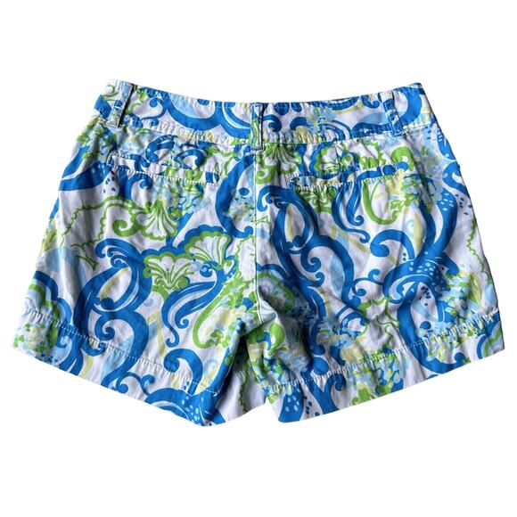 Lilly Pulitzer Resort White Crystal Coast Blue Mini Callahan Shorts 2 Preppy - Picture 7 of 8
